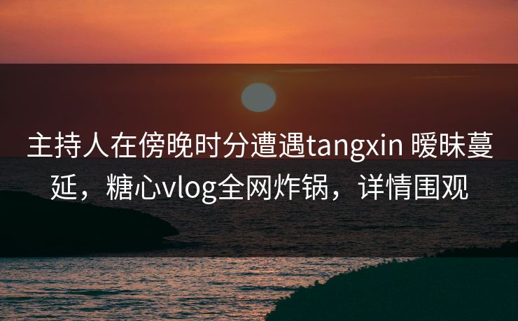 主持人在傍晚时分遭遇tangxin 暧昧蔓延，糖心vlog全网炸锅，详情围观